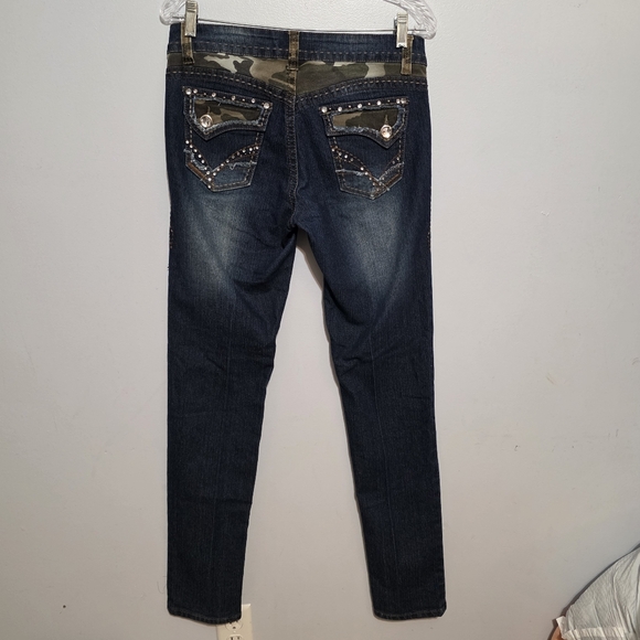 South Pole Denim - South Pole Y2K Dark Blue Skinny Jeans Studded Pockets